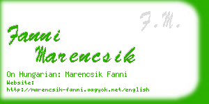 fanni marencsik business card